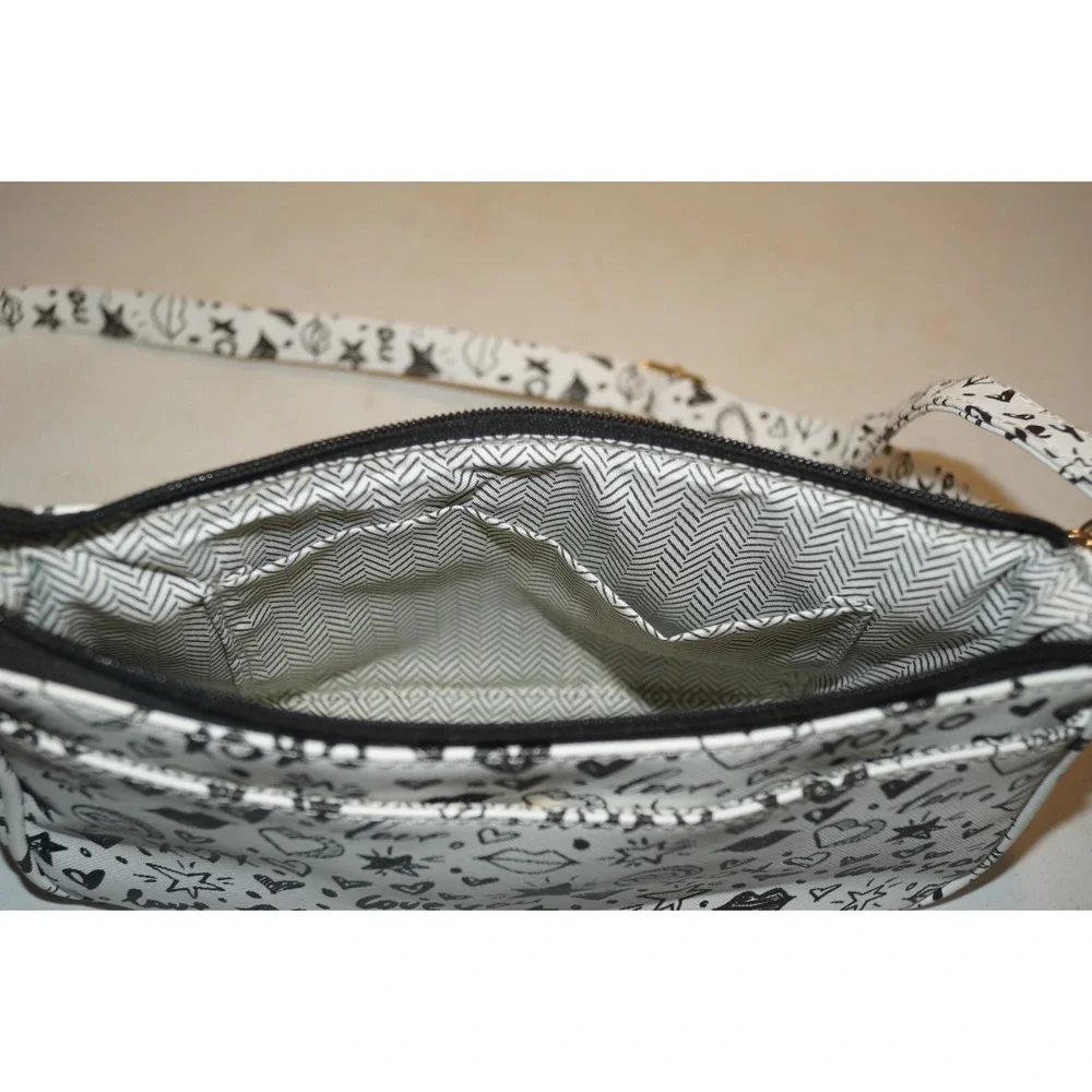 Original XOXO Crossbody Bag Illustration Love Lips Drawings Sketches White Gold